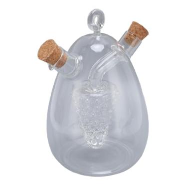 Imagem de Asixxsix Distribuidor de óleo e Vinagre 2 Em 1, Frasco Dispensador de Azeite de Vidro Transparente, Dispensador de Vinagre de Azeite, Garrafa de Galheteiro Com Rolhas de Cortiça para (Estilo 2)