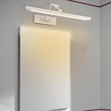 Imagem de LED luz espelho casa de banho moderna apliques de parede giratórios 180° ângulo ajustável candeeiros de parede dobráveis quadro iluminação para armário quarto sala de estar maquilhagem (branco luz