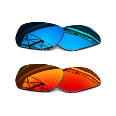 Imagem de SmartVLT Lentes de substituição masculinas Ice Blue & Fire Red para óculos de sol Oakley Style Switch OO9194