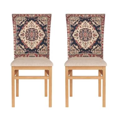 Imagem de STAYTOP 6 peças de capa traseira de cadeira com estampa de carpete vintage para sala de jantar, capa de cadeira para cozinha, hotel, festa de férias