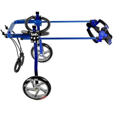 Imagem de PUJPOQRP Cadeira de rodas para cães, cadeira de rodas para cães, suporte assistido na perna traseira, treinamento de reabilitação, 2 rodas para animais de estimação, carro, cachorro, mobilidade, arnês