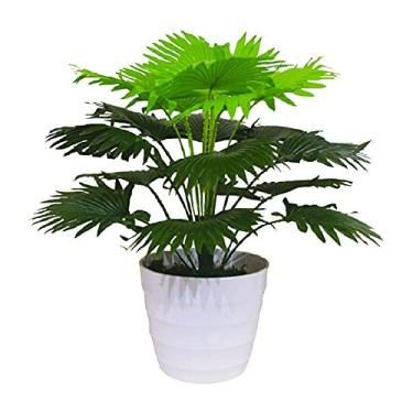 Imagem de uhyOHF Plantas artificiais em vasos em vaso verde 43 cm árvore falsa planta falsa decorativa, plantas verdes em vaso para decoração de interiores de sala de estar (