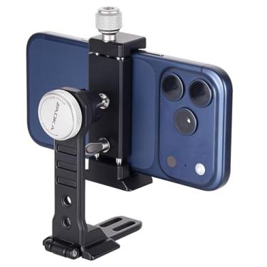 Imagem de AOKA MPC40 Suporte de tripé para celular, adaptador de tripé de smartphone de alumínio com sapata fria, suporte de tripé de telefone de metal para iPhone 16/15/14/13/12/11 Max Pro iPhoneX/XR/Xs Max