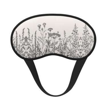 Imagem de Máscara de dormir com estampa botânica de ervas florais blackout máscara para os olhos capa leve macia para dormir meditação viagem ioga