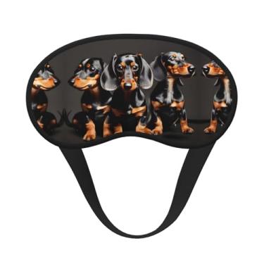 Imagem de Máscara de dormir blackout com estampa de três dachshunds, máscara para os olhos, leve, macia, para dormir, meditação, viagem, ioga