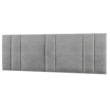 Imagem de Cabeceira Estofada Iluminação Led Glow Cama King Size 200 Cm Linho Cinza