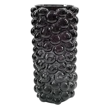 Imagem de VASO DE VIDRO PRETO COM TEXTURA