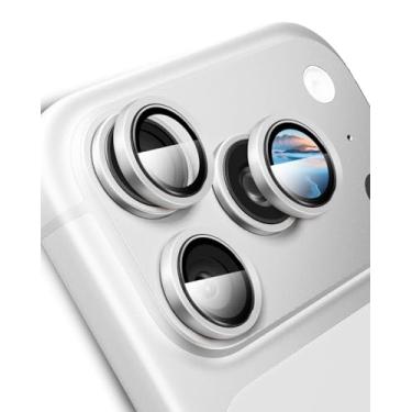 Imagem de ZSAUTHREE Compatível com protetor de lente de câmera iPhone 17 Pro Max/17 Pro - ajuste invisível 1:1, ultra clareza, vidro aeroespacial de grau militar 11H+, antiarranhões e fácil instalação - prata