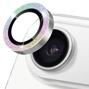 Imagem de Happtkey Protetor de lente de câmera para iPhone 17 Air, anel de metal de liga de alumínio individual com glitter, protetor de tela de vidro temperado 9H, protetor de tela de luxo HD antiarranhões