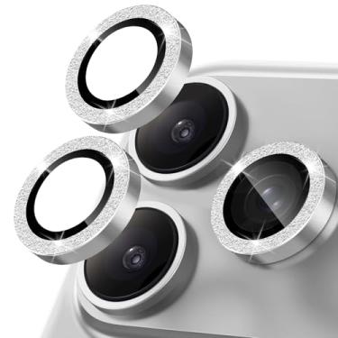 Imagem de Protetor de lente de câmera para iPhone 17 Pro Max, anel de metal de liga de alumínio individual com glitter, protetor de tela de vidro temperado 9H, protetor de tela de luxo HD antiarranhões