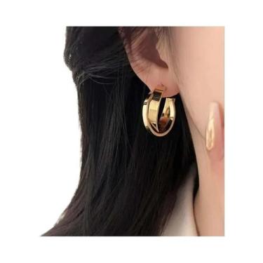 Imagem de Brincos De Argola Geométricos Torcidos Em Ouro E Prata, Moda Punk Y2K,