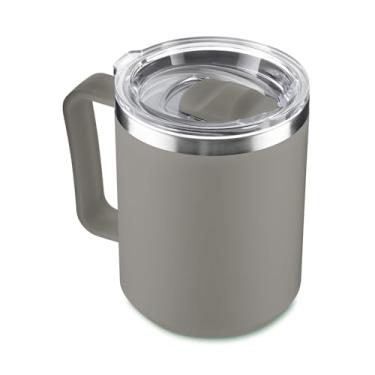 Imagem de Caneca Térmica 450ml com Tampa em Aço Inox Parede Dupla - Cinza