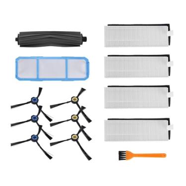 Imagem de Kit de peças de reposição 3 em 1 - Escova principal + Escova lateral + Filtro HEPA, compatível com os robôs aspiradores Silvercrest SSR1/SSRA1 e iLife A9S/A9/A7.
