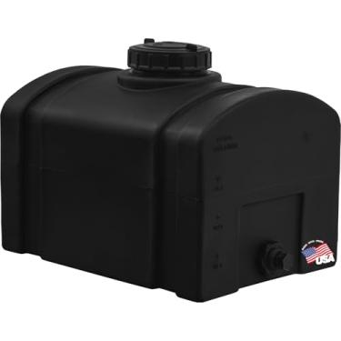 Imagem de RomoTech 82123885 Tanque de água de reservatório abobadado de polietileno, 16 galões, feito nos EUA, tanque de poliéster preto para água e líquidos não inflamáveis, resistente a UV, ideal para uso