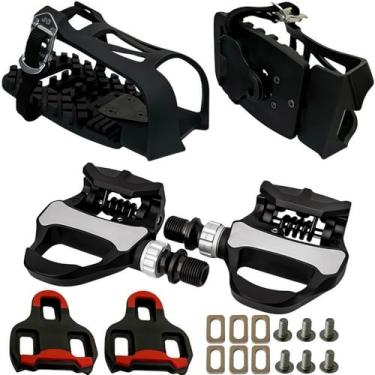 Imagem de YBEKI Pedais de ciclismo internos 3 em 1 – Look Delta compatível com clipes de dedo do pé e travas incluídas, rolamentos selados duplos para Peloton, Schwinn, Sunny Spin Bike - 9/40.6 cm