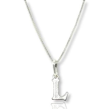 Imagem de Colar Corrente Veneziana Pingente Letra Inicial Nome Prata (L)