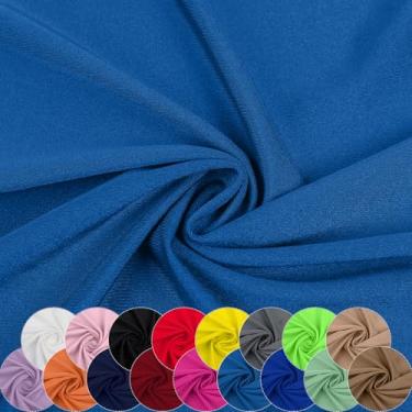 Imagem de Tecido de nylon elastano, 80% nylon, 20% elastano, tecido de lycra, roupa de banho, tecido esportivo elástico em 4 direções, dança, ioga (azul, 1 jarda)
