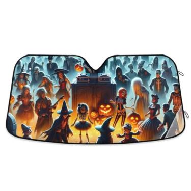 Imagem de Guarda-sol de carro para festa de dança de Halloween, para-brisa, refletor de calor e sol UV mantém seu veículo fresco