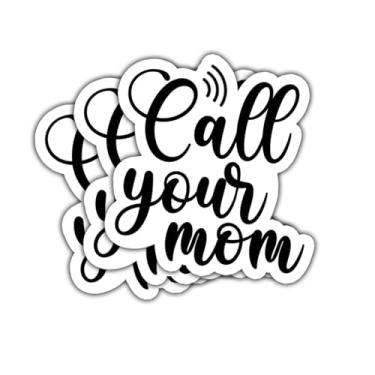 Imagem de Adesivo de 3 peças Call Your Mom Funny Cute Sweet Family Reminder Heartfelt Gift for Kids Sons & Daughters Aesthetic Call Your Mom Script Stickers Decal for Laptop Bottle Notebook Toolbox Hard Hat 7.6
