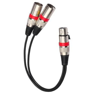 Imagem de Fxzqgnh Cabo Divisor XLR Flexível de 30 Cm para Mesa de Mixagem, 1 Conector Fêmea para 2 Conectores Macho de 3 Pinos, Vermelho