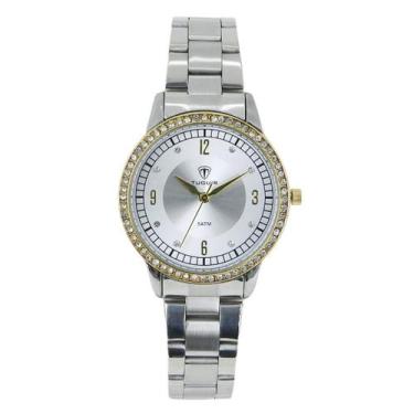 Imagem de Relógio Feminino Tuguir Analógico TG199 Prata e Dourado
