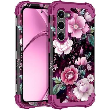 Imagem de Rancase Capa para Galaxy S23 Plus, proteção resistente à prova de choque de três camadas de plástico rígido + capa protetora de borracha de silicone macio para Samsung Galaxy S23 Plus, brilha no