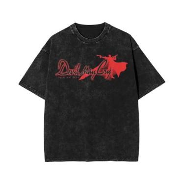 Imagem de Camiseta Gráfica Vintage Oversized Com Logo Do Dante De Devil May Cry 