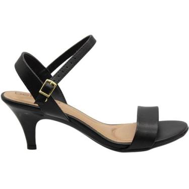 Imagem de Sandália Salto Médio Beira Rio Napa Confortável Feminina, 38, Preto
