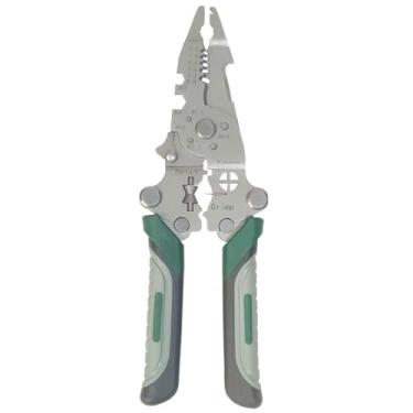 Imagem de Alicate dobrável multifuncional 12 em 1, multiferramentas, decapador de fios dobrável, descascador de fios multifuncional, decapador de cabos elétricos, cortadores de cabo com alicate, crimpador