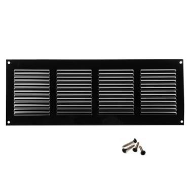 Imagem de ABOUT VENT Capa de ventilação de 35,56 x 10 cm (abertura do duto) - Capas de ventilação pretas para parede e teto - Grade de retorno de metal - Registro de saídas de ar HVAC AC para uso interno e