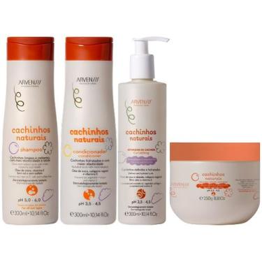 Imagem de Kit Arvensis Cachinhos Naturais Linha Infantil 4 Produtos C/ Ativador 