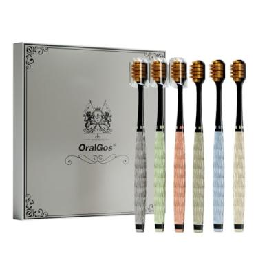 Imagem de OralGos Escova de Dente Adulto Macia 6 Unidades, Cerdas Densas, Tampa de Proteção, Cabo Confortável, Embalagem Individual, Cores Variadas, Para Uso Diário, Família, Viagem e Presente