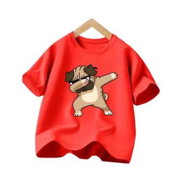 Imagem de Camiseta Infantil De Algodão Com Estampa De Cachorro Francês Bulldog H