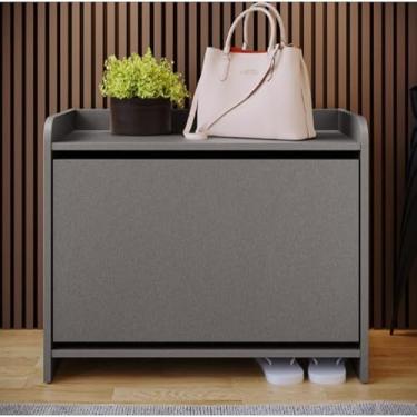 Imagem de Sapateira Multiuso Slim Organizadora para Calçados com Banco | Hall, Entrada e Closet(AREZZO CINZA)