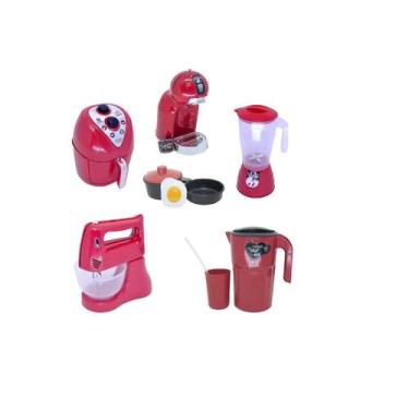 Imagem de Cozinha Infantil Brinquedo Menino Eletrodomestico Vermelho - CLICKCOMP