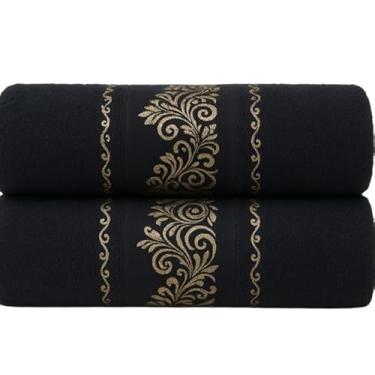 Imagem de Kit 2 Toalhas de Banho Gigante Premium 100% Algodão Macias, Felpudas, Super Absorventes para Banho, Piscina, Ideal para Família e Adultos(Kit 2Toalhas–Preto)