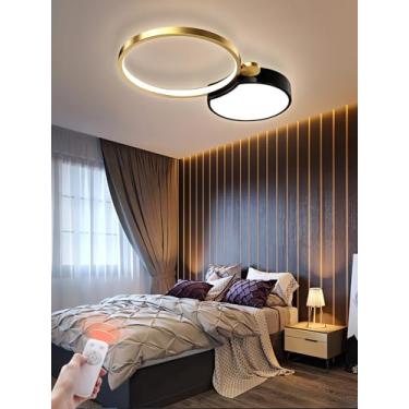 Imagem de Luminária de teto moderna para sala de estar, com regulagem de intensidade e controle remoto. Ideal para quarto, cozinha, restaurante e escritórios. Possui temperatura de cor ajustável (2 lâ