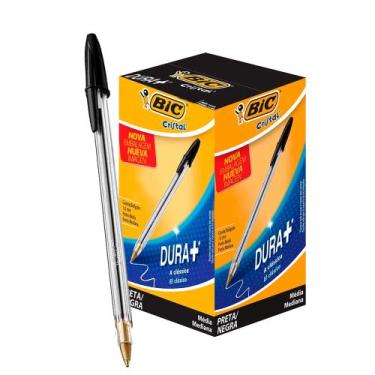 Imagem de Kit 10 Canetas Ponta Média Bic - Azul / Preto / Vermelho, Preto