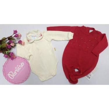 Imagem de Kit Luxo Macacao Fio + Body Paraiso Bebe Menina Num 8334, G ( 6 - 9 ME