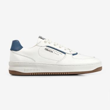 Imagem de Tênis Masculino Ferracini Blur Branco Com Azul Solado Marrom-Masculino