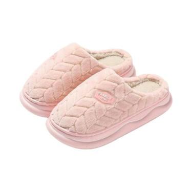 Imagem de Chinelos De Inverno Femininos De Pelúcia Antiderrapantes Quentes E Esp