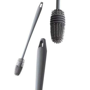 Imagem de Escova De Lavar Garrafa Mamadeira Copos Taça Multiuso De Silicone - CL