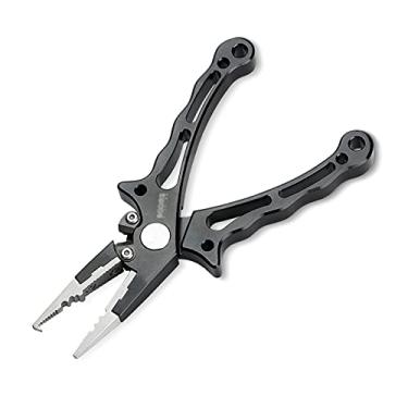 Imagem de Alicate de pesca alicate de pesca de corte rápido removedor de gancho de água salgada ferramenta de corte e anel dividido com cordão e alicate de isca de bainha (escultura artística)