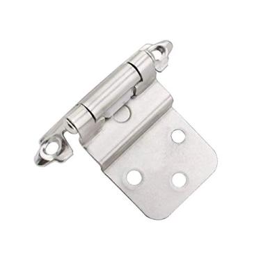 Imagem de 20 peças dobradiças embutidas de armário de 0,95 cm com acabamento niquelado com sobreposição múltipla de dobras, dobradiças embutidas para porta de armário