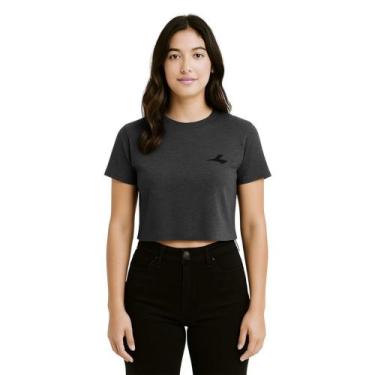 Imagem de Camiseta Cropped Diadora Small Logo Uno Feminina - Grafite M, Grafite,