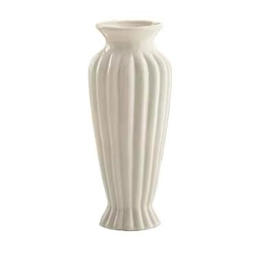 Imagem de Vaso retrô creme branco vaso de cerâmica ornamentos de sala de estar varanda arranjo de flores hidropônicas vasos de flores (D)