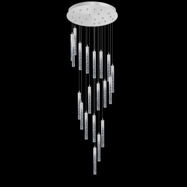 Imagem de Mini Lustre De Cristal Dourado Integrado Led Pingente De Luz Para Ilha De Cozinha 3 Lustres De Luz Pingente De Iluminação Com Controle Remoto, Silver, 20-Light