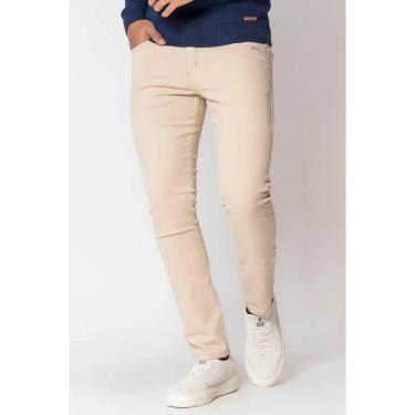 Imagem de Calça Sarja Masculina Skinny Básica Five Polo Wear Areia-Masculino