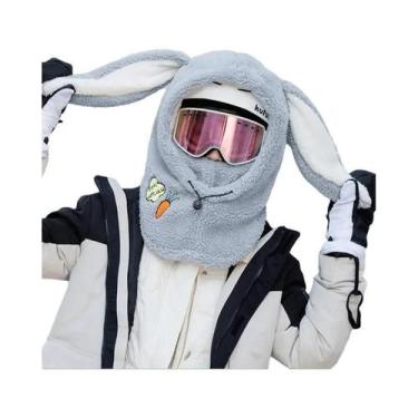 Imagem de Gorro De Lã De Inverno Com Orelhas De Coelho, Cachecol Quente, Capa De