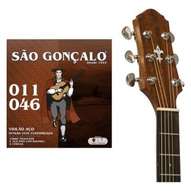 Imagem de Corda P/ Violão Aço São Gonçalo Tensão Leve Com Bolinha 011